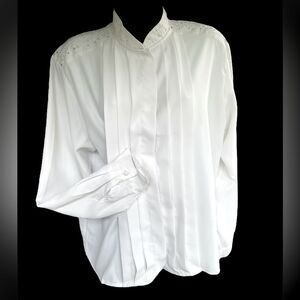 True Vintage 80s - Lace Cutout Blouse L XL 2X